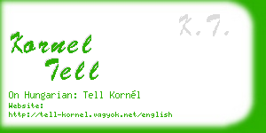 kornel tell business card